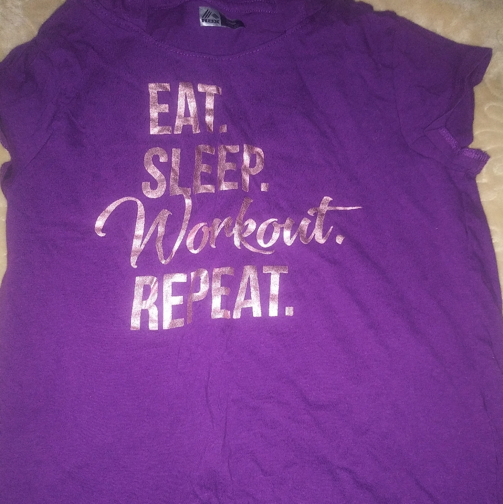 purple workout shirt